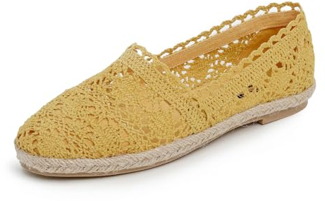 Feversole Close Toe Espadrilles för kvinnor, komfort, andningsbara, slip-on, platta skor, 37 EU
