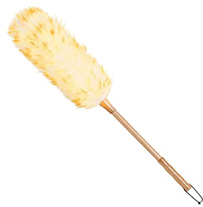 CHFYIJYHM Feather Duster Non Static Dust Brush Feather Wool Duster Removal Dusting Broom Long Handle Cleaning Tool Handle Dusters(S)