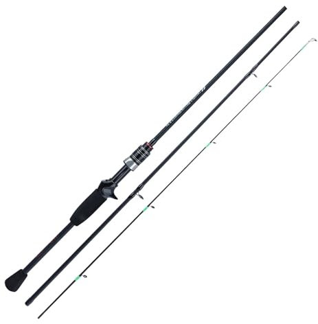 XUCZHAI Angelrute Casting-Angelrute, 1,8 M, Ultraleichte Kohlefaser-Angelrute, 3 Abschnitte Mit Eva-Griff, Baitcasting-Angelrute Zum Angeln In Salzwasser Und SüßWasser(1.8m - Casting Rod)