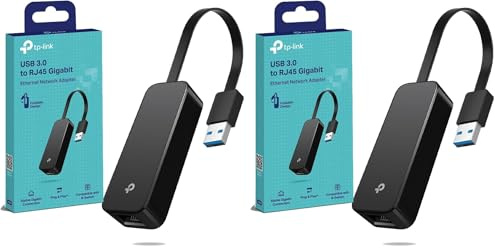 TP-Link UE306 USB auf Ethernet Adapter, USB 3.0 zu RJ45 1000Mbps Ethernet LAN Netzwerkadapter, Plug-and-Play in Nintendo Switch, Windows 11/10/8.1, Mac OS und Linux OS (Packung mit 2)