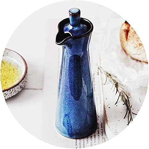 Bouteille distributrice d'huile et de vinaigre en céramique 120 ML, Pot à Sauce soja, huilier à Huile d'olive Anti-Goutte, Bouteille d'assaisonnement en céramique Marron