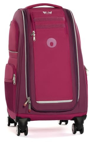 WOW people Kinder-Schranktrolley – Koffer mit Einlegeböden, Rollen & Teleskopgriff – mobiler Kleiderschrank für Kinder – 50L Trolley für Reisen, Urlaub & Übernachtungen (Berry)
