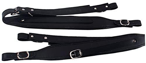 Bass Akkordeon Gurt 1 Paar Verstellbare Schultergurte Schwarz | Leder und Metall, für Auftritt und Übung, Bequem zu Verstauen und Mitzunehmen