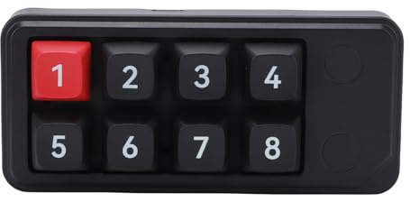 ASHATA 8 Programmierbare Taste, Kabelgebundener USB C Numerik Tastatur, Hot Swappable Makro Tastatur Einfach One klick Setup für den Laptop Desktop PC (Black)