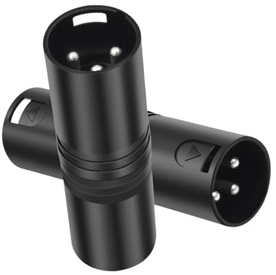 AsrMyjcx 2x XLR-Stecker auf Stecker Adapter XLR Gender Changer Kompaktes Metall für Reparatur oder Heimwerker Robuster Hochleistungs-Steckerkonverter