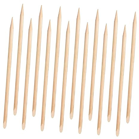 PACKOVE 100pezzi Bastoncini Monouso Per Unghie Bastoncini Per Cuticole in Legno Per Pulizia Delle Unghie Estremità Piana Per Spingere Indietro Le Cuticole Leggero e Compatto Per Manicure e