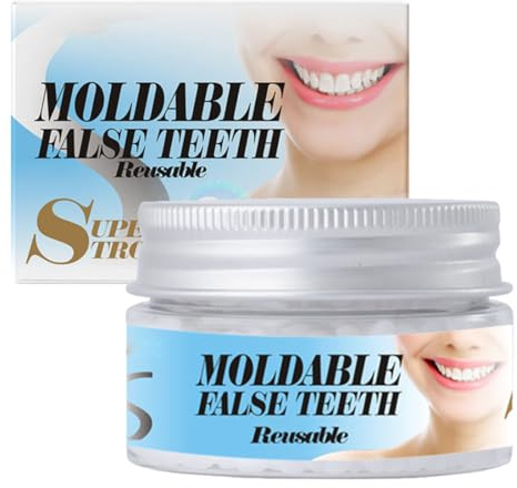 Teegxddy 1 Pièces Kit de Réparation Dentaire Provisoire Pansement & Ciment Dentaire, Fixation Temporaire pour Dentier et Fausse Dent Naturelle à Poser, Moulable et Prêt à l'Emploi