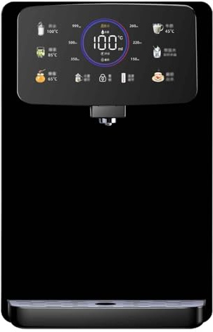 Erogatore acqua calda uso domestico, erogatore acqua parete, riscaldamento rapido 2200 W, blocco elettronico for bambini, tubo riscaldamento elettrico in acciaio inossidabile integrato(Black)