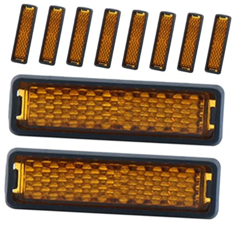 Cabilock 10 pièces Lot de Réflecteurs Pédales Vélo Orange Accessoires Réfléchissants pour VTT et Route Sécurité Nocturne Plaques Résistantes et Étanches Design Moderne