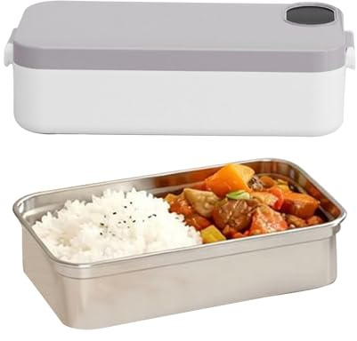 Générique Boîte Repas Chauffante - Réchaud Alimentaire Rechargeable | Boîte Repas Sans Fil Avec Conteneur Inoxydable,Pour, Adolescents, Adultes - Voyage, Bureau, École
