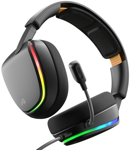 GLORIOUS GHS Eternal RGB Cuffie Stereo Da Gaming (Nero) | Driver Ad Alta Fedeltà, Microfono Rimovibile Con Resa Cristallina, Cuscinetti In Memory Foam E Struttura Robusta E Leggera
