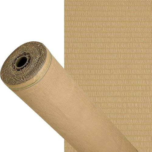 EffeDecor Rete Ombreggiante in Rotolo Varie Dimensioni Telo Rete Frangivista Ecrù 80gr/mq Schermatura 90% in Piattina HDPE con Cimosa e Asole Ideale per Parcheggi,Campeggi,Terrazze,Serre (2x50MT)