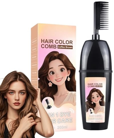 Root Touch Up Dye Hair Sticks,Portable Hair Dye,3-in-1 Comb for Hair Coloring with Integrated Brush,Portable Semi-Permanent Hair Color, Root Cover Up,Plant Extract Hair Dye (Coffee Brown)