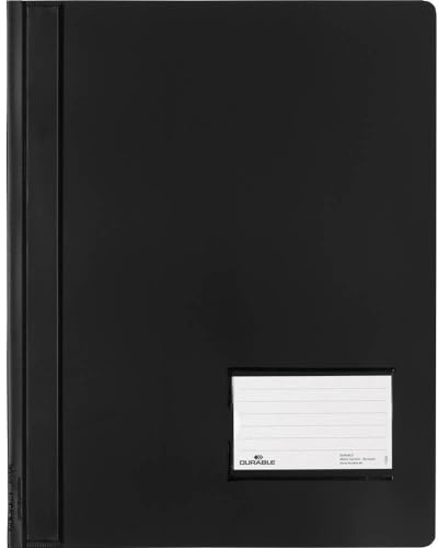 DURABLE 268001 Hunke & Jochheim Schnellhefter DURALUX®, transluzente Folie, für A4 Überbreit, 280x332mm, schwarz, 1 Stück