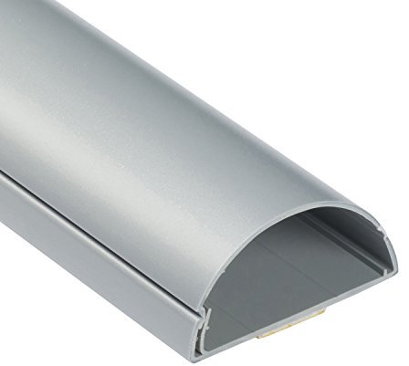 D-Line 1M6030A | Canalina Coprifili | Canalina Per Cavi | Passacavi Pavimento | Canale Battiscopa | Passacavi Muro | 60 x 30 mm - 1 m Lunghezza - Effetto Alluminio