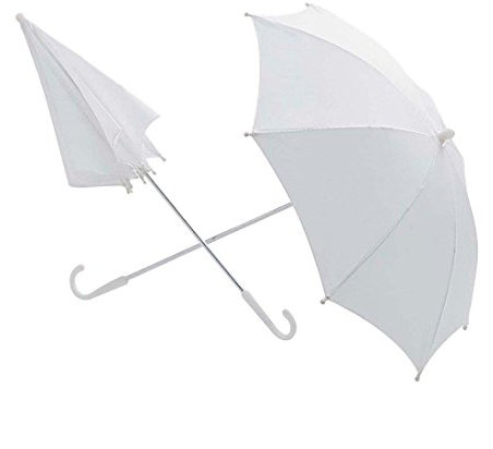 NET TOYS Weißer Hochzeitsschirm Brautschirm 60 cm Romantik Sonnenschirm Edler Damenschirm Stockschirm 18 Jhd. Kostüm Accessoire