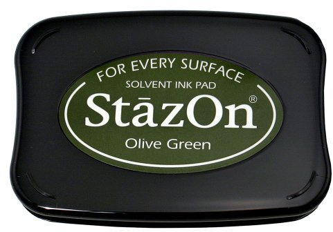 Tsukineko Full-Size StazOn Multi-Surface Inkpad, Olive Green by Tsukineko
