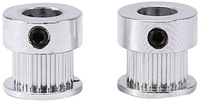 2er Aluminium Zahnriemen Riemenscheiben Timing Riemenscheibe 20 Zähne Flansch Synchronrad 8mm Bohrung für Drucker