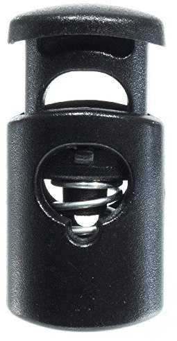 West Coast Paracord Single Hole Heavy Duty Plastic Cord Lock Clamp Toggle Stop Slider for Paracord, Drawstrings, Bungee Cord, Accessory Cordage – 6 Pack, Black