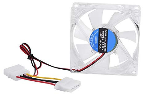 Richer-R Ventilateur de refroidissement à LED, 80 mm, 12 V, 4 broches, silencieux, boîtier d'ordinateur avec une interface d'alimentation à 4 broches (bleu)