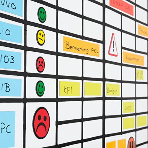 Whiteboard Raster Quick Grid 59 cm x 39 cm Schwarz für Magnettafeln, Kühlschränke, Plantafeln und Whiteboards. Schnelle Raster