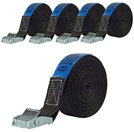 TRUTZHOLM 5X Profi Spanngurt Gurt Zurrgurt Auto 1tlg 6m 0,25t 0,25to 250 kg Koffergurt Anhängerspannriemen Schnellspannung