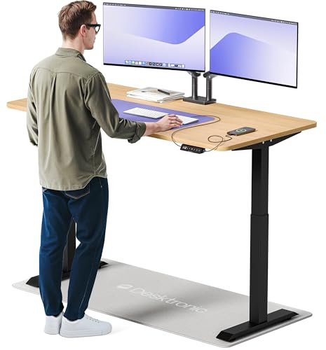 Desktronic Homeone Höhenverstellbarer Schreibtisch 160 × 80 cm – Elektrischer Schreibtisch Mit Zwei Elektrischen Motoren, Touchscreen-Steuerung Und Integrierten USB-a- Und USB-c-ladeanschlüssen