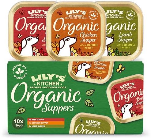 Lily’s Kitchen Made with Natural Ingredients Adult Wet Dog Food Trays Organic Variety Pack 10x150g