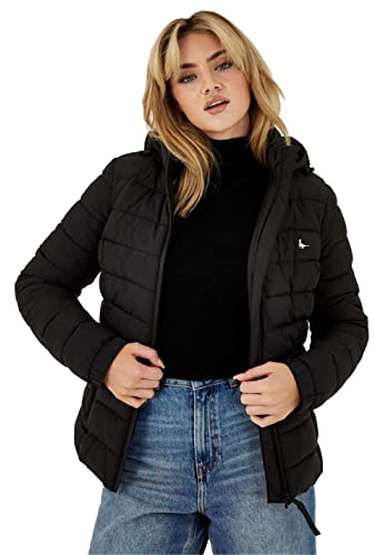 Jack Wills Womens Luna Hooded Puffer Jacket Long Sleeve