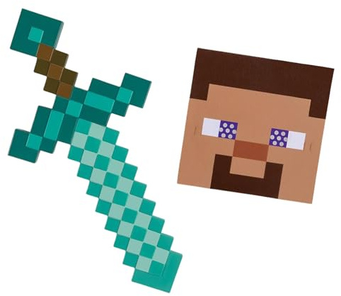 Disguise Minecraft Sword and Mask Costume Set, Official Minecraft Costume Accessories for Kids, One Size