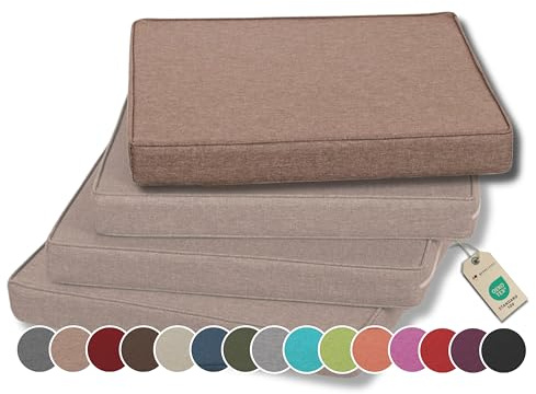 Gutekissen® Stuhlkissen Polsterauflage Auflage für Stühle/Bänke für Haus und Garten Sitzauflage Gartenkissen Sitzkissen viele Farben FK5 (45x45, Beige, 1)