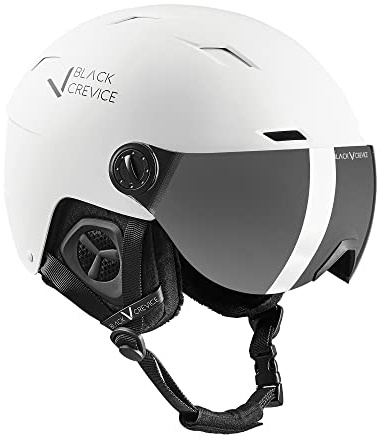 BLACK CREVICE Skihelm Kirchberg mit Visier und Lüftungsöffnungen - Atmungsaktiver Helm für Herren & Damen
