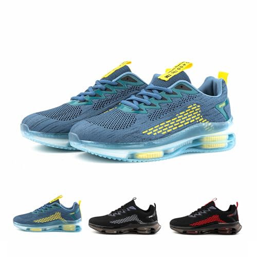 Hitmars Zapatillas Running Hombre Zapatillas Deportivos Correr Trail Running Deporte Fitness Caminar Zapatos Deportivos Transpirables Sneakers Hombre Azul N3 EU41