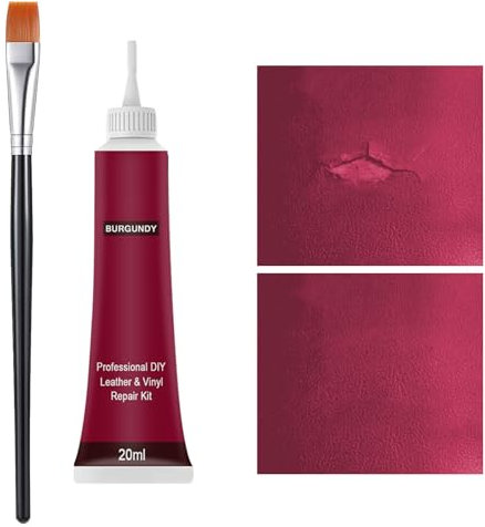 SEMINISMAR Set di Riparazione in Pelle,Kit di Riparazione di mobili,Kit di ritocco per mobili,Kit Riparazione Mobili in Legno,Stucco per Riparazione Legno,Furniture Repair Kit,Vino Rosso