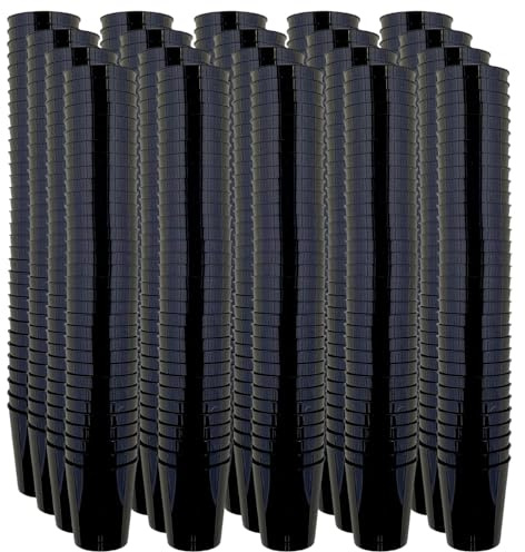 MIJOMA Bicchieri da liquore infrangibili in plastica, resistenti bicchierini per shot. Jello Shot, dessert, feste, matrimoni, compleanni, lavabili in lavastoviglie, riutilizzabili, 29 ml (nero, 640