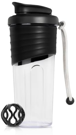 OUOUMUF Premium Protein Shaker - Hochwertiges Design, Leicht zu Reinigen, Auslaufsicher, Effektive Proteinmischung - 700ml (Black)