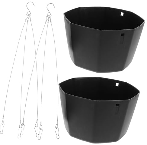 Parliky 2pezzi Fioriera Sospesa Nera Da Vasi Appesi Per Piante Da Ed Esterno Design Elegante Per Balcone e Casa Perfetta Per Decorare Fiori