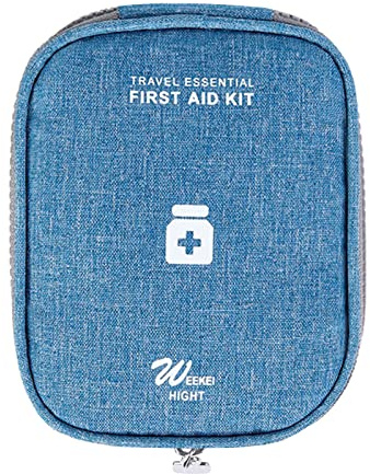 FuninCrea Medikament Tasche, wasserdichte Mini Erste-Tilfe-Tasche Oxford Reiseapotheke Tasche, Tragbar Medikamententasche mit Reißverschluss, Kleine Medizin Aufbewahrungstasche Mehrzweck (blau)