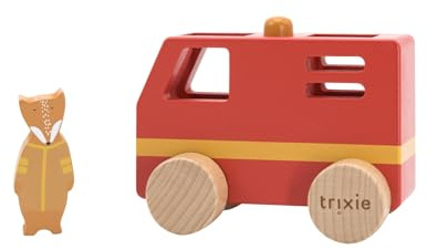 Trixie Holztiere Feuerwehrauto Klein