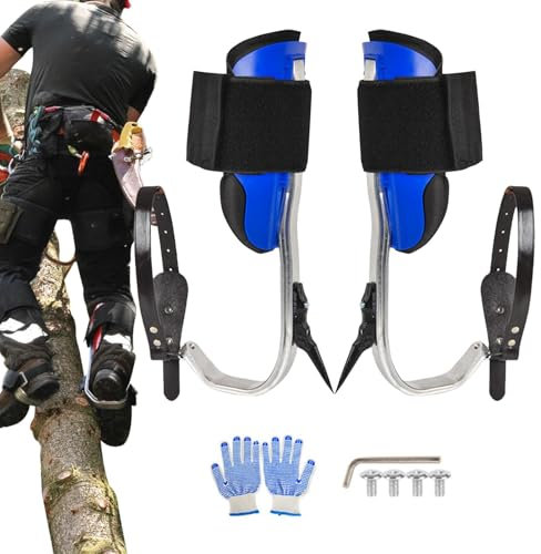 yupeuooe Kletterspikes, Baumkletterspikes für Baumarbeiten - Tragbare Baumstacheln zum Klettern von Baumspitzen - Baumgeschirr-Kletterset, robuste Palmen-Kletterausrüstung zum Klettern auf Bäume