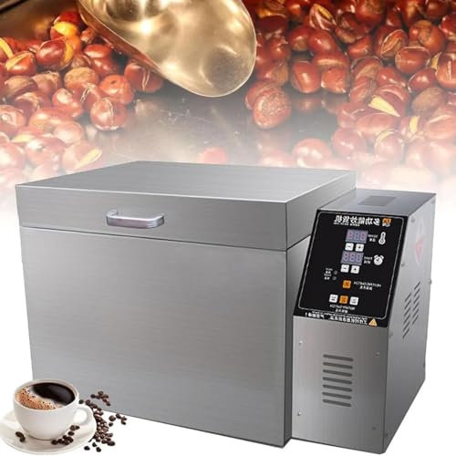 Electric Coffee Roaster, Stainless Steel Coffee Beans Roasting Machine for Baking Coffee, Chestnut, Peanuts, Grain, Timing & Temperature Adjustable