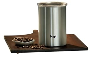 Sage Bean Keeper Kaffeebohnenbehälter, 500g Kapazität, Frischeversiegelung | 500 g Kapazität, Aktive Luftentfernung, Luftdichter Innendeckel, Bewahrt Aroma Länger, Edelstahl, Für Sage Maschinen
