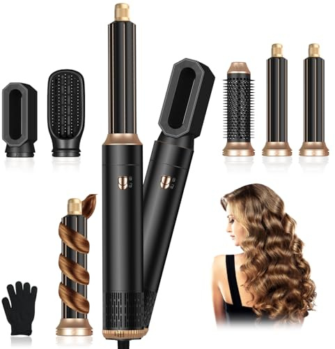 Journeyside Cepillo Secador De Pelo, Air Styler Set,1000W Cepillo De Aire Caliente Multifunción,Moldeador Pelo With Riza 3 Temperaturas, Tecnología Ion,Cepillo Alisador para Da Volumen, Alisa y Seca