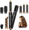 Journeyside Airstyler Set, Professioneller Warmluftbürste Set 1000W, Multifunktionaler Hairstyler mit 5 Ersatz, Lockenstab Automatisch, Glätteisen, Zum Styling, Volumisieren, Locken und Glätten