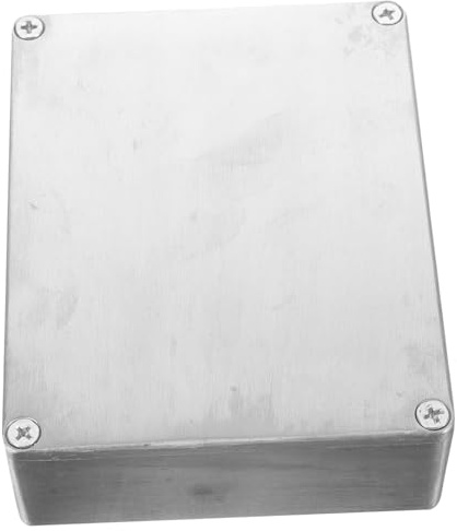 Silber Gitarrenpedalgehäuse aus Aluminium für Effektpedale | Alu Gehäuse, Stabiles Pedalgehäuse, Schlichtes Design, für Live und Zuhause