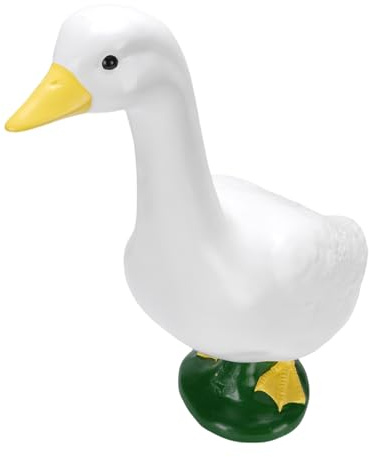 ASHATA Statue d'oie, Décoration Extérieure Grande Figurine de Jardin de Jardin de Jardin de Canard Blanc avec Design Réaliste pour Une Affichage Toute L'année