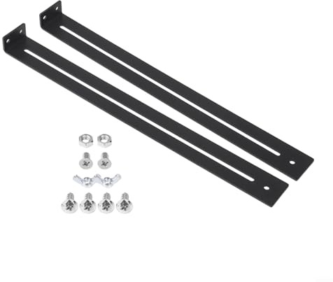 Kit de réparation de tiroir - Support coulissant sous montage - Matériel de renfort en métal pour armoire, tiroir, bas de meuble en bois - Panneau de particules MDF - 33 à 61 cm - Noir (1 lot)