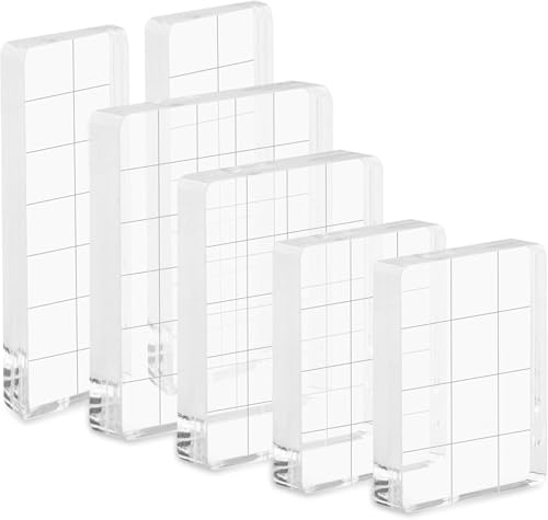 6-teiliger Acryl-Stempelblock, durchsichtiger Acrylblock zum Stempeln, dekorativer Stempelblock für Heimwerkerarbeiten, Stempelblock für Scrapbooking, Basteln, durchsichtiges Stempelblock-Werkzeug