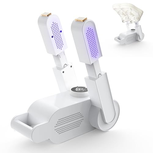 Euakee Schuhtrockner Elektrisch, Schuhe Stiefeltrockner, Handschuhtrockner, Schuhwärmer mit Timer und Antibakterieller Funktion, Faltbares Design für Handschuhe, Hüte, Socken, Skistiefel