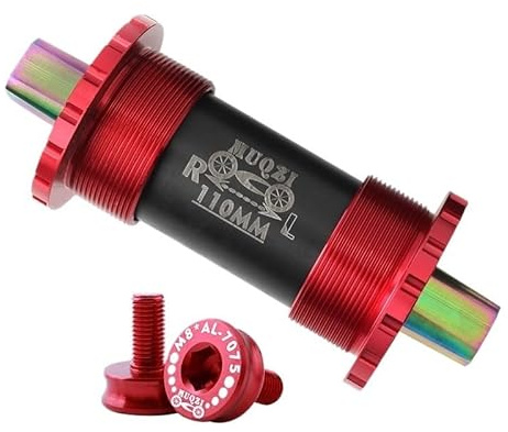 YATINGZHANG Movimento Centrale Perno Quadro Movimento Centrale for Bicicletta MTB in Lega di Titanio for Bici da 103/107/110/113/119/122 mm(110MM Red)